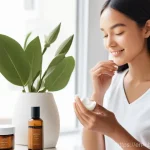 천연화장품 가성비 추천 제품 - **Prompt: "A serene, natural light scene featuring a diverse individual in their late 20s to early 3...