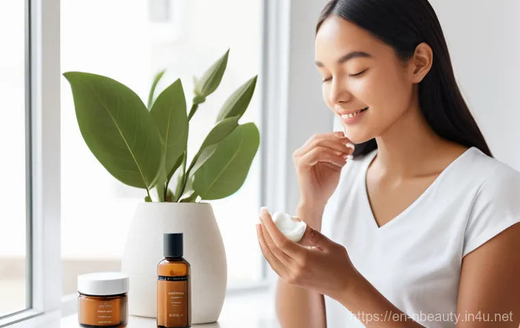 천연화장품 가성비 추천 제품 - **Prompt: "A serene, natural light scene featuring a diverse individual in their late 20s to early 3...